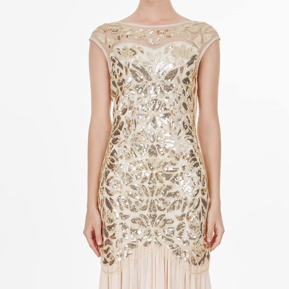 1920 Sequined Embellished Flapper dress gown plus size XXL 18-20 Halloween - Picture 3 of 10